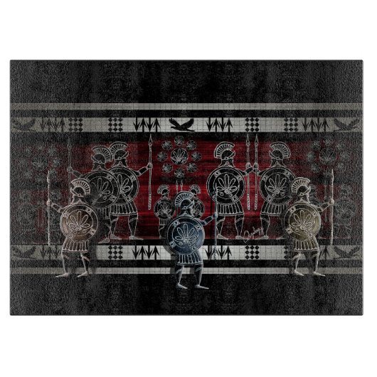 Moderne griechische schwarze Abbildung Schneidebrett (Vorderseite)