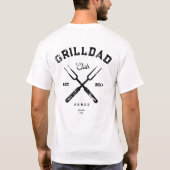 Moderne Grill Vater Individuelle Name GRILLEN des T-Shirt (Rückseite)