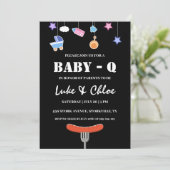 Moderne Grillen Baby Dusche Einladungen (Stehend Vorderseite)