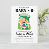 Moderne Grillen Baby Dusche Einladungen (Stehend Vorderseite)