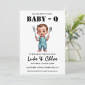 Moderne Grillen Baby Dusche Einladungen (Stehend Vorderseite)