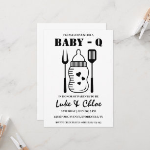Moderne Grillen Baby Dusche Einladungen