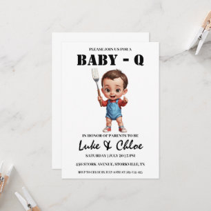 Moderne Grillen Baby Dusche Einladungen