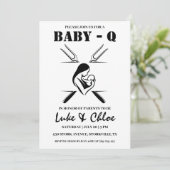 Moderne Grillen Baby Dusche Einladungen (Stehend Vorderseite)