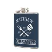 Moderne GRILLEN Grill Master Fathers Day Geschenke Flachmann (Links)
