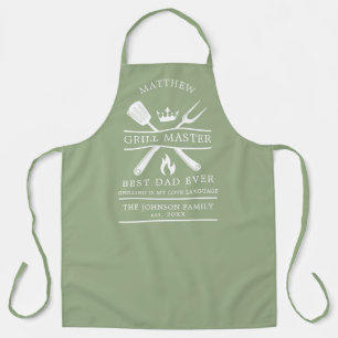 Moderne GRILLEN King Grill Meister Bester Vater je Schürze