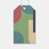 Moderne Groovy Abstrakt Chic Retro Hochzeit Geschenkanhänger (Rückseite)