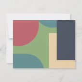 Moderne Groovy Abstrakt Chic Retro Hochzeit RSVP Karte (Rückseite)