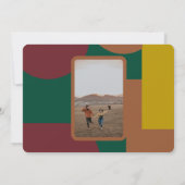 Moderne Groovy Abstrakte Foto Hochzeit Save The Date (Rückseite)