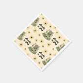 Moderne Groovy Daisy Salbei Grün Sie ist bereit zu Serviette (Ecke)