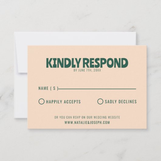 Moderne Groovy farbenfrohe Retro Bold Floral Weddi RSVP Karte (Vorderseite)