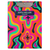 Moderne Groovy farbenfrohe Retro Rainbow Boho Abst Klemmbrett (Vorderseite)