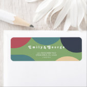 Moderne Groovy farbenfrohe Retro Rücksendeadresse (Insitu)