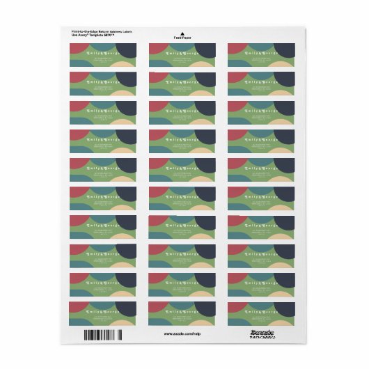 Moderne Groovy farbenfrohe Retro Rücksendeadresse (Vorne)