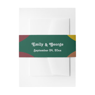 Moderne Groovy Retro Abstrakte Hochzeit Einladungsbanderole