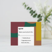 Moderne Groovy Retro Abstrakte Hochzeit RSVP Karte (Stehend Vorderseite)