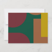 Moderne Groovy Retro Abstrakte Hochzeit RSVP Karte (Rückseite)