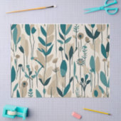 Moderne Groovy Retro Mod Aquamarine Blume Seidenpapier (Basteln)
