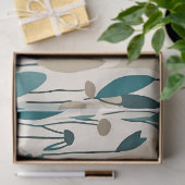 Moderne Groovy Retro Mod Aquamarine Blume Seidenpapier (Geschenk)