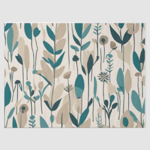 Moderne Groovy Retro Mod Aquamarine Blume Seidenpapier