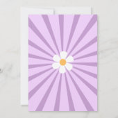 Moderne Groovy Retro Pink Lila Daisy Baby Dusche Einladung (Rückseite)