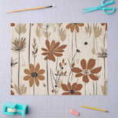 Moderne Groovy Retro Rusty Brown Blume Seidenpapier (Basteln)