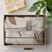 Moderne Groovy Retro Rusty Brown Blume Seidenpapier (Geschenk)