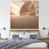Moderne große beige Abstrakte moderne Leinwand (Insitu (Schlafzimmer))