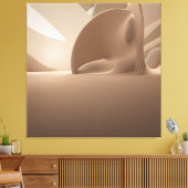 Moderne große beige Abstrakte moderne Leinwand (Insitu (Wohnzimmer))