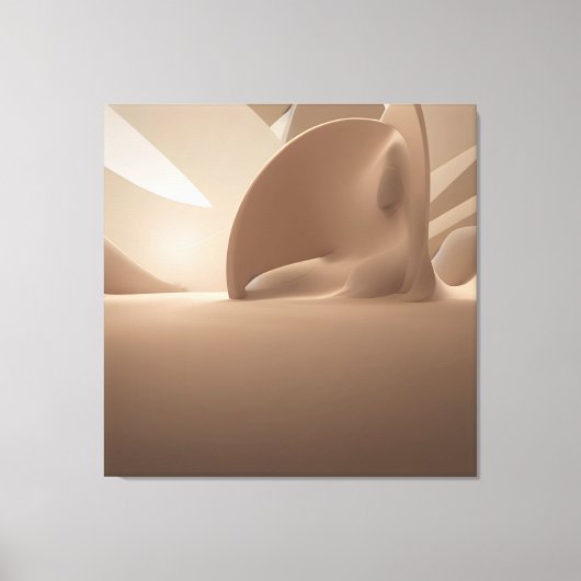 Moderne große beige Abstrakte moderne Leinwand (Vorderseite)