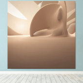 Moderne große beige Abstrakte moderne Leinwand (Insitu (Holzboden))