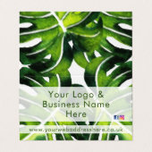 Moderne große Blätter aus grüner Palme Visitenkarten (Außenseite Aufgefaltet)