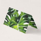 Moderne große Blätter aus grüner Palme Visitenkarten (Rückseite)