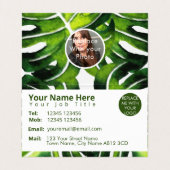 Moderne große Blätter aus grüner Palme Visitenkarten (Innenseite Aufgefaltet)