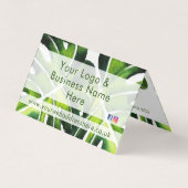 Moderne große Blätter aus grüner Palme Visitenkarten (Vorderseite)