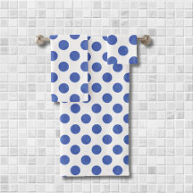 Moderne große Blue Polka Dot Handtuch