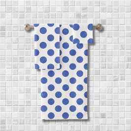 Moderne große Blue Polka Dot Handtuch Badhandtuch Set