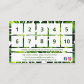 Moderne, große, grüne Palmenblattkonstruktion Loya Visitenkarte (Rückseite)