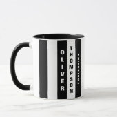 Moderne, große schwarze Streifen Elegant Tasse (Links)