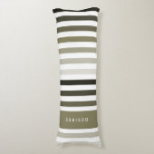 Moderne große Streifen und Name in Getrockneter Kr Seitenschläferkissen (Vorderseite Vertikal)