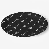 Moderne, große weiße Pfeile und schwarz Pappteller (Schrägansicht)