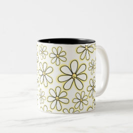 Moderne, große weiße und gelbe Kreide Zweifarbige Tasse