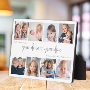 Moderne Großeltern-Foto-Collage Herz-Schrift Fotoplatte