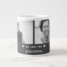Moderne Großeltern tagsüber Schwarz-Weiß-Foto Jumbo-Tasse