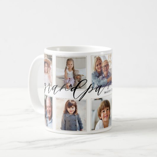 Moderne Großmutter-Script Großkinder FotoCollage Kaffeetasse (Vorderseite Links)