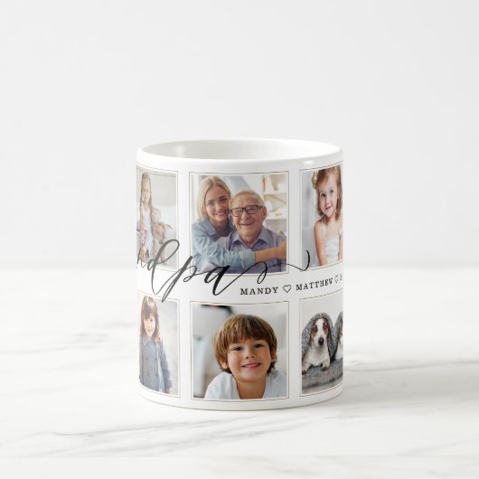 Moderne Großmutter-Script Großkinder FotoCollage Kaffeetasse (Mittel)