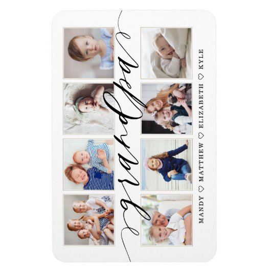 Moderne Großmutter-Script Großkinder FotoCollage Magnet (Vertikal)