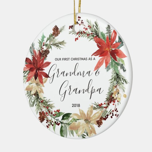 Moderne Großmutter-u. Großvater-erste Keramik Ornament (Links)