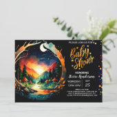 Moderne Grove-verzauberte Babydusche für Cotgecore Einladung (Stehend Vorderseite)