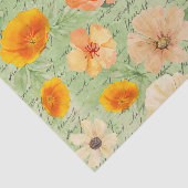 Moderne grün-gelbe Blumenmuster entmutigen Seidenpapier (Ausschnitt)